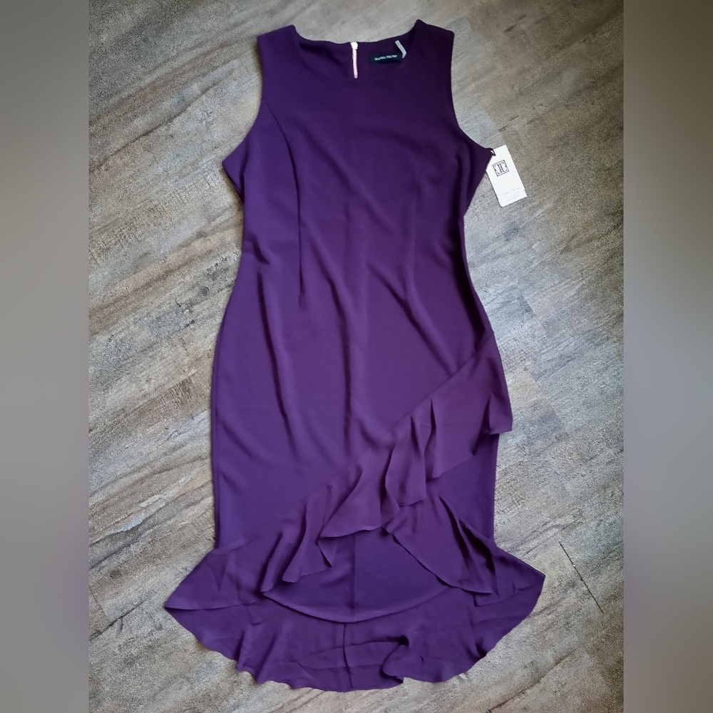 Ivanka Trump Purple Sleeveless Midi High Low Dress Size 12